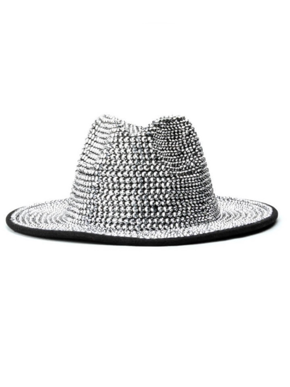 AKIRA Cute Silver & Black Rhinestone Fedora Cowboy Hat Cap Michael Jackson New 🤩 - Picture 8 of 11